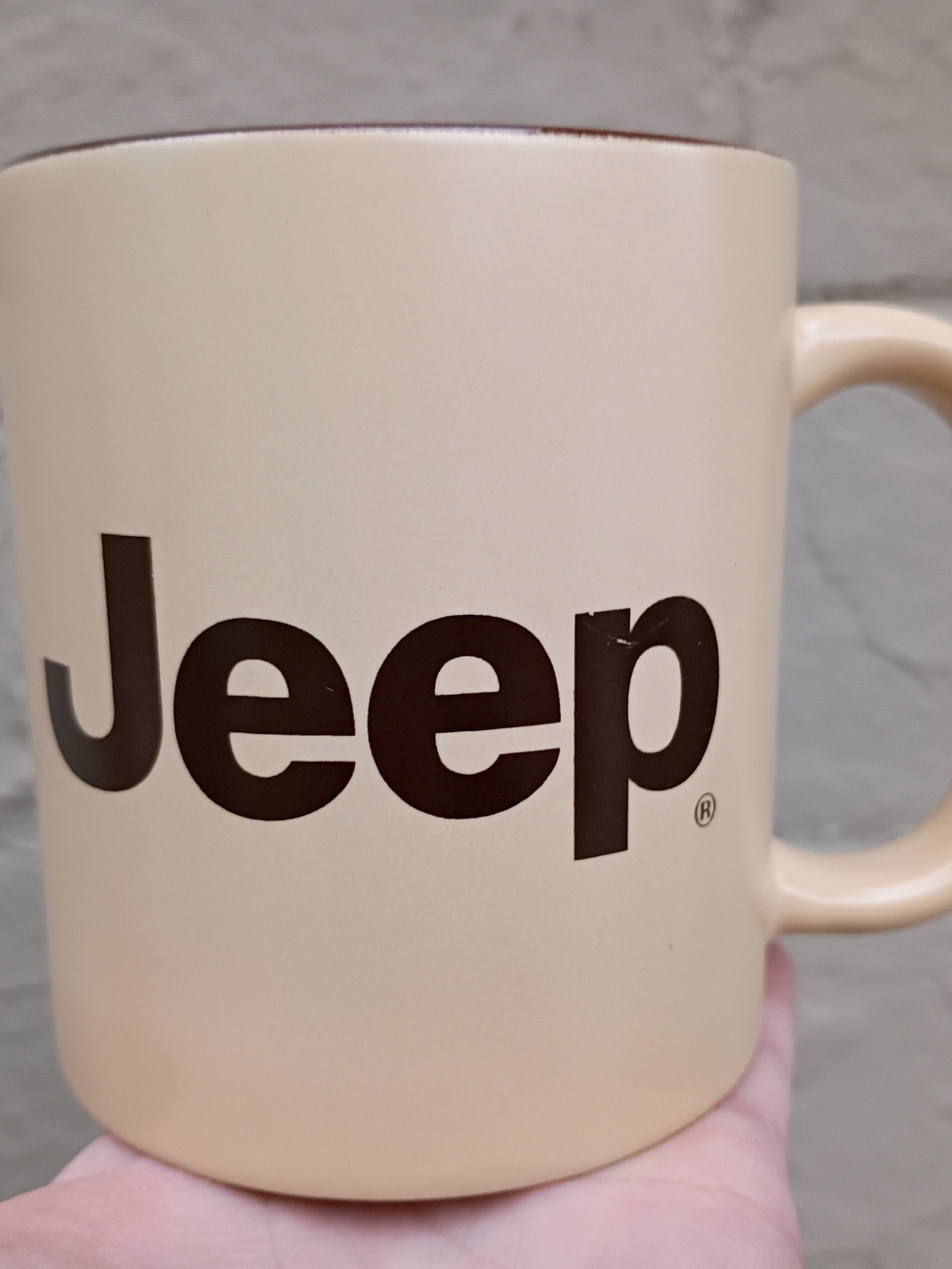 Jeep Beige Ceramic Mug with Dark Brown Logo